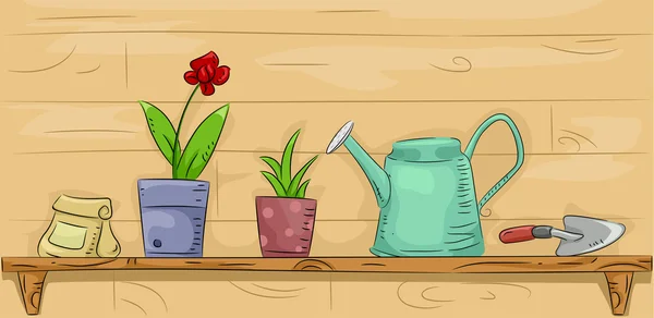 Gardening Shelf — Stock Photo, Image