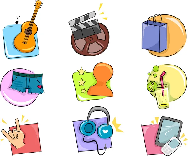 Hobbies and Interests Icon Design Elements — Stock Photo, Image