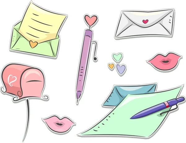 Love Letter Sticker Design Elements — Stock Photo, Image