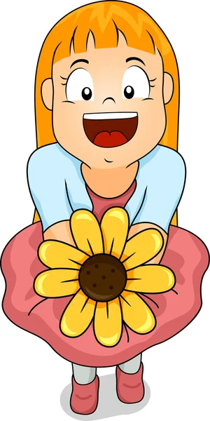 Sonnenblumen-Mädchen — Stockfoto