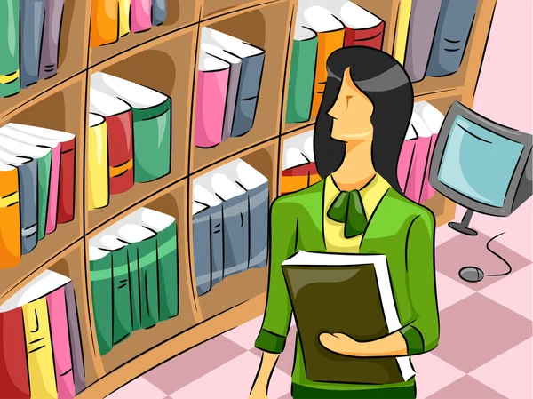 Fotos de Dibujo animado del bibliotecario de stock, Dibujo animado del  bibliotecario imágenes libres de derechos | Depositphotos®