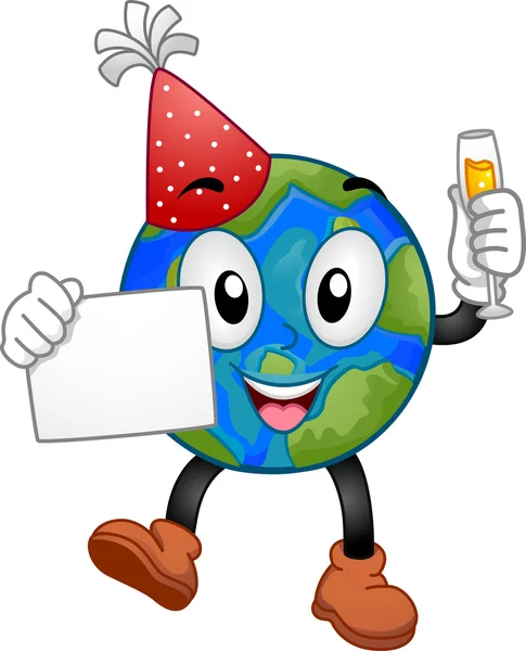 New Year Earth Mascot — Stock Photo, Image