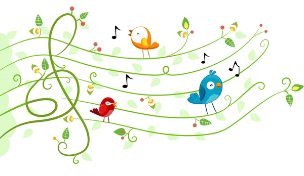 Музыкальный дизайн птиц — стоковое фото