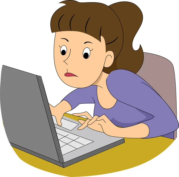 Girl Writer Typing Fast — Stock Photo, Image