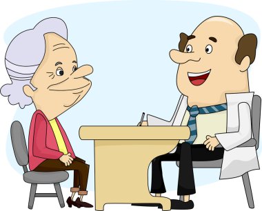 yaşlı kadın ve doktor