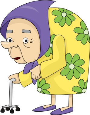 An Old Lady with Osteoporosis clipart