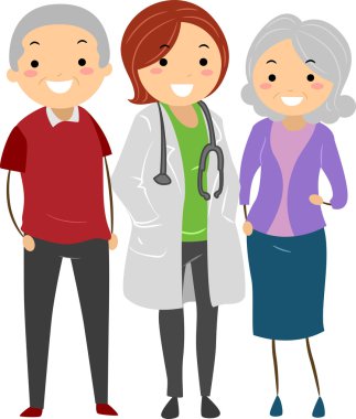 üst düzey çift ile onların doktor çöp adam