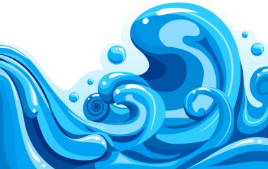 Waves Splashing Against a White Background