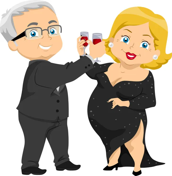 Äldre par med en toast — Stockfoto