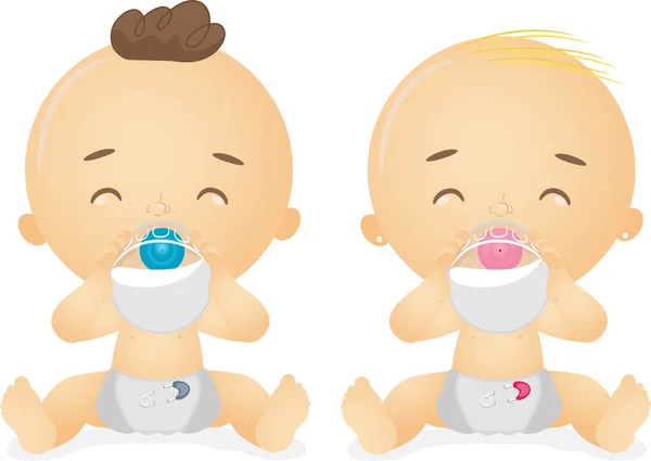 Babies Drinking Milk — Stock Photo, Image