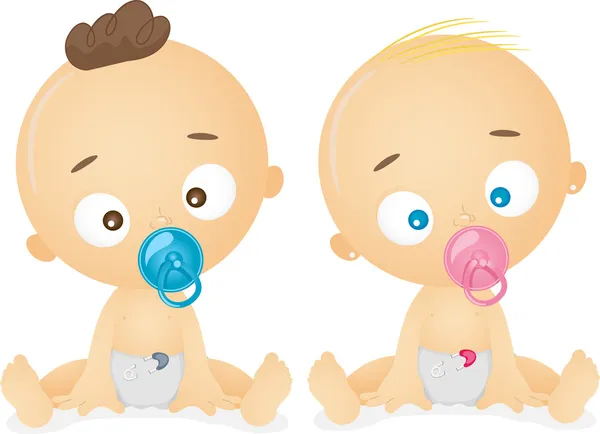 Bebés con chupetes —  Fotos de Stock