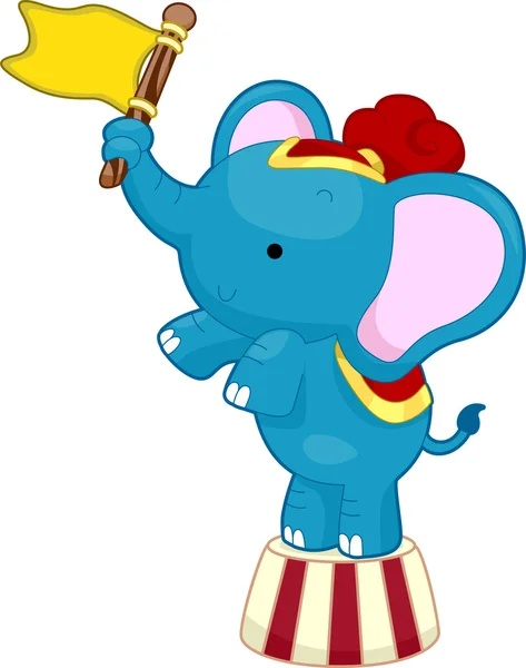 Cirkus elefant med flagga — Stockfoto