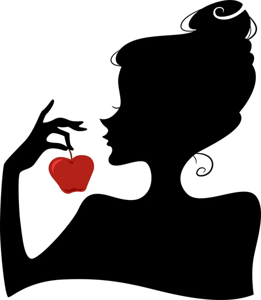 Apple Girl Silhouette — Stock Photo, Image