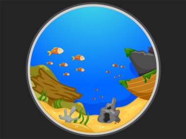 teleskopik bir sualtı sahne görünümünü