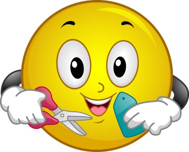Smiley fiyat etiketi kesmek