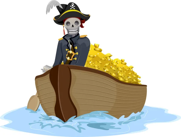Pirát přepravu zlato — Stock fotografie