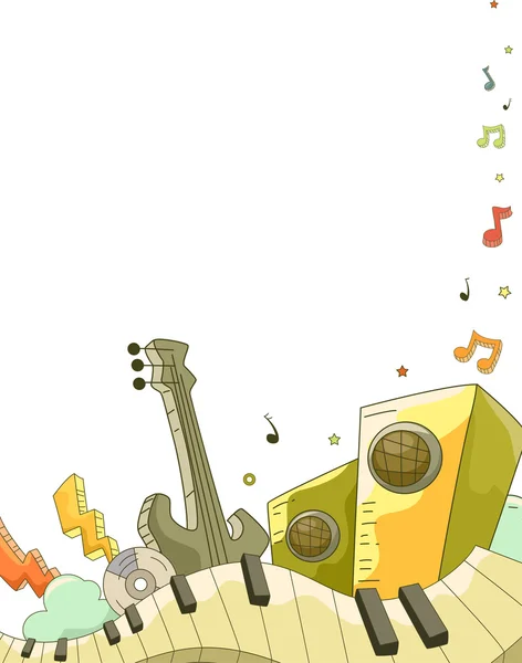 Music Elements Doodle Background — Stock Photo, Image