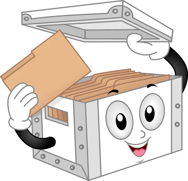 Storage box maskot — Stockfoto