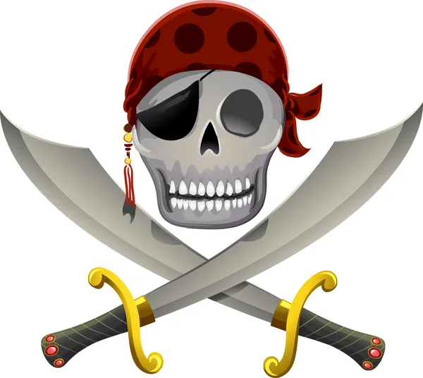 Pirate skull svärd — Stockfoto