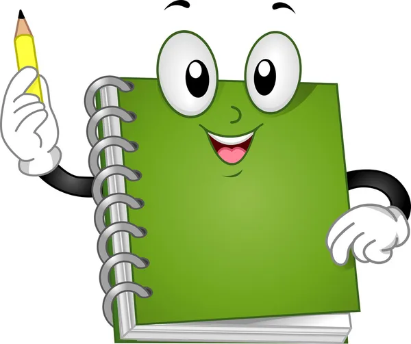 Notebook maskot — Stock fotografie