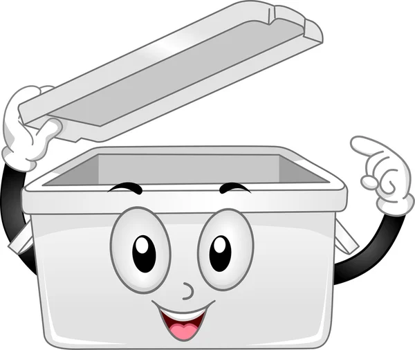 Plastic Storage Bin Mascot — Stock Photo, Image