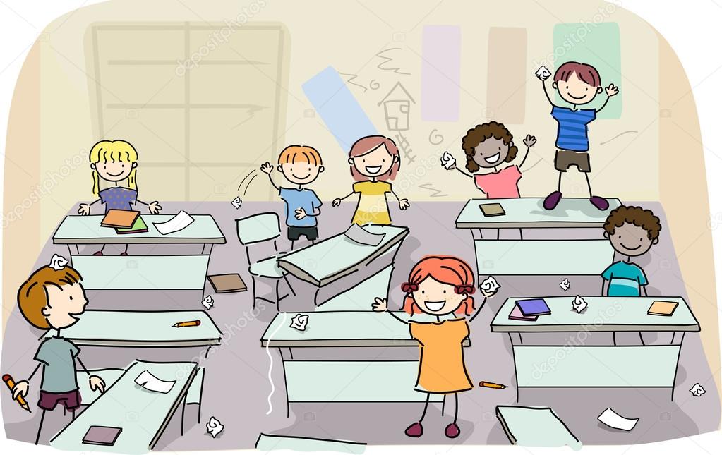 Stick Kids in Messy Classroom