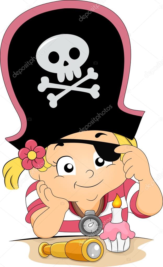 Anniversaire De Fille Pirate Image Libre De Droit Par Lenmdp C