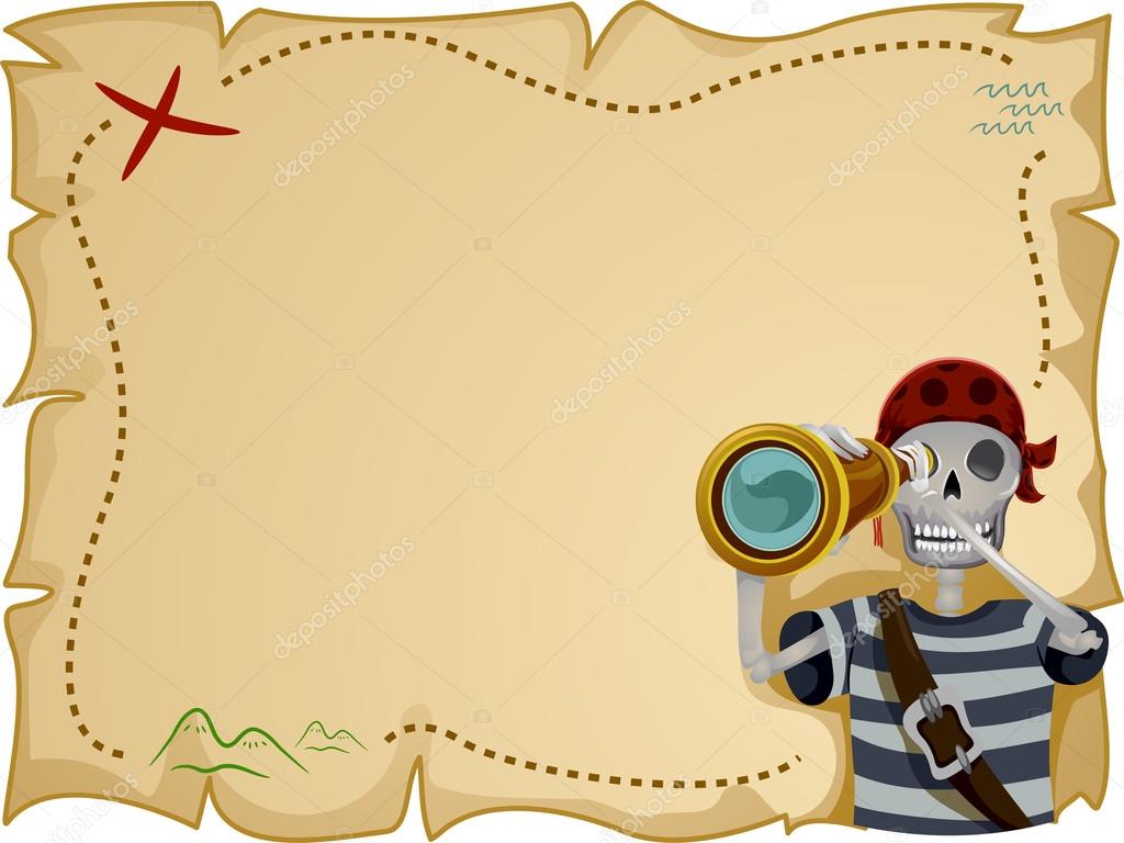Pirate Treasure Map Frame Stock Photo by ©lenmdp 22 For Blank Pirate Map Template