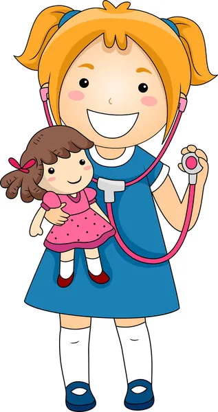 Маленькая девочка врач — стоковое фото