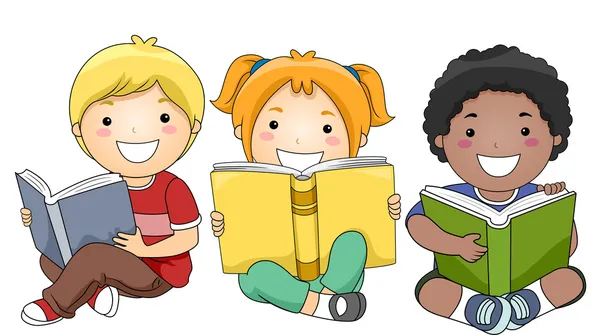 Crianças leitura de livros — Fotografia de Stock