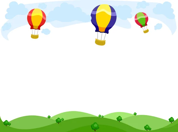 Hot Air Balloons Border — Stock Photo, Image