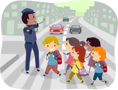 karşıdan karşıya geçerken çocuklar