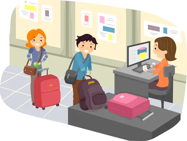 Check-in bagagli in aeroporto — Foto Stock