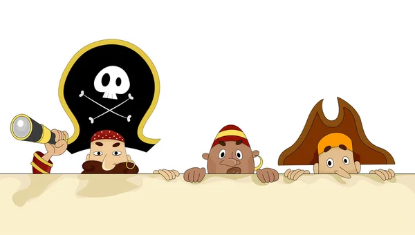 Pirates with Blank Board 2 — Stock Photo, Image