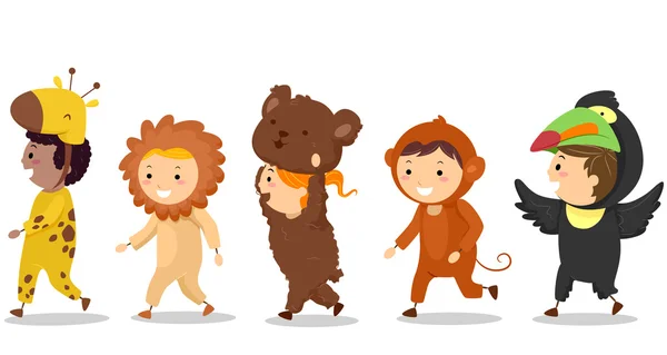 Kids in their Animal Costumes — Stock Photo, Image