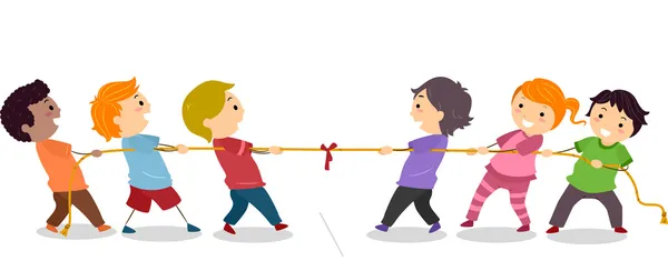 Kids playing Tug of War — Stock Photo, Image