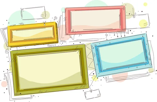 Gekleurde opknoping frames — Stockfoto