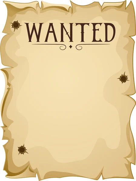 Плакат Blank Wanted — стоковое фото