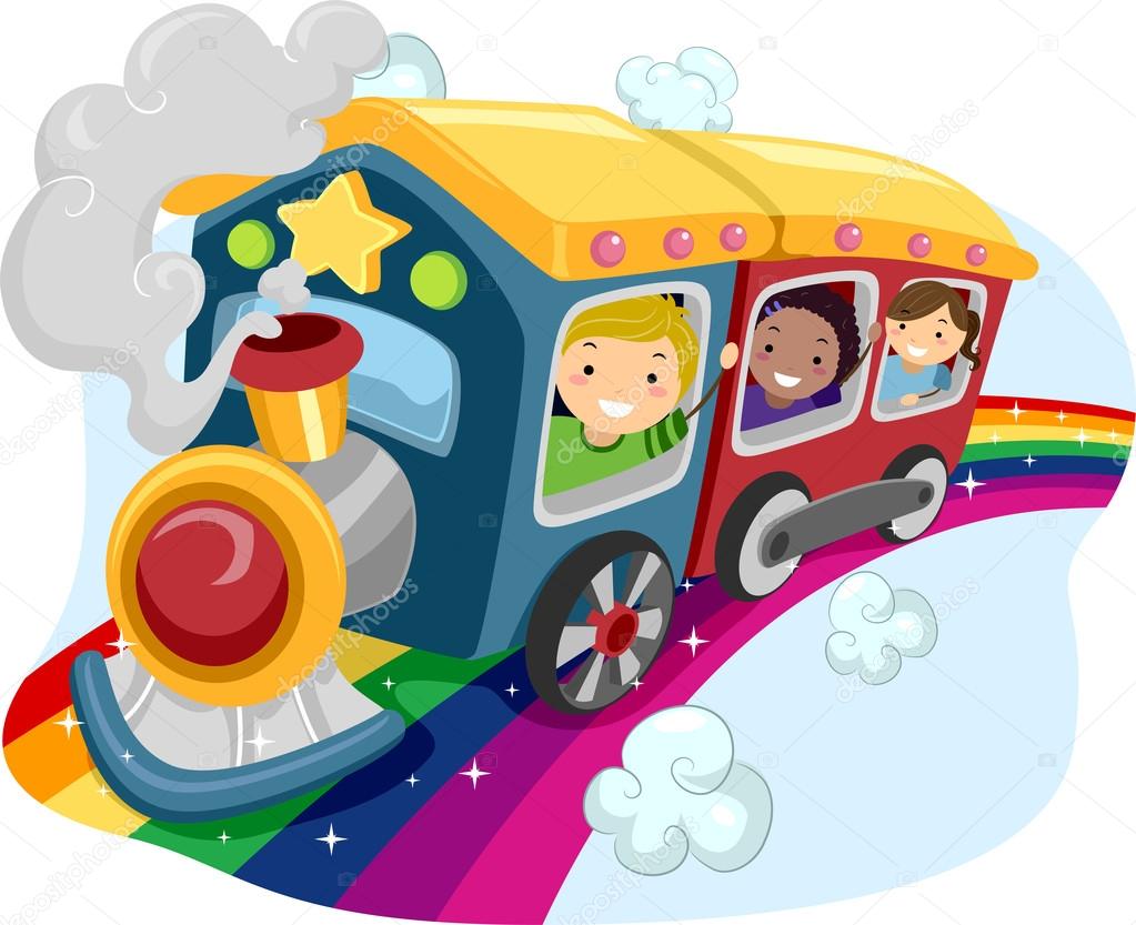 Kids on a Rainbow Train