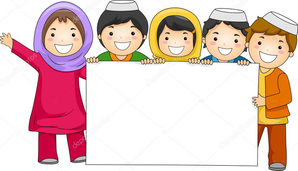 Illustration of Muslim children