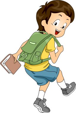 Çocuk çocuk öğrenci ile 2 sırt çantası