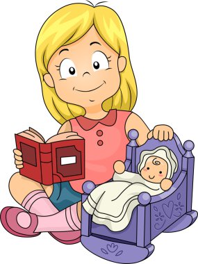bebek bebek ile oynarken küçük çocuk kız