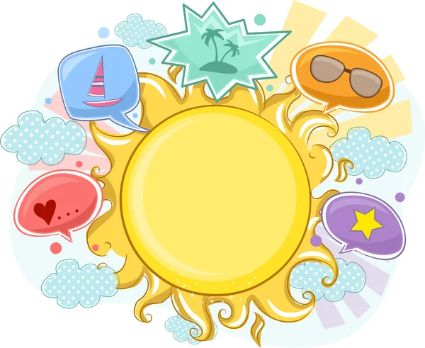 夏の太陽のフレームの背景 — ストック写真