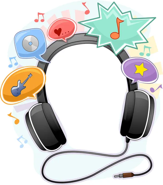 Music Headphone Frame Background — Stock Photo, Image