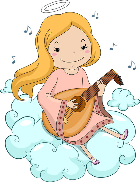 Девочка-ангел, играющая Люту
