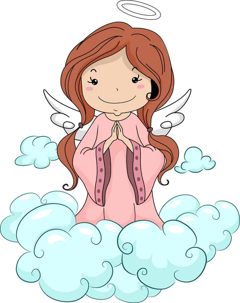 Girl Angel Praying — Stock Photo, Image