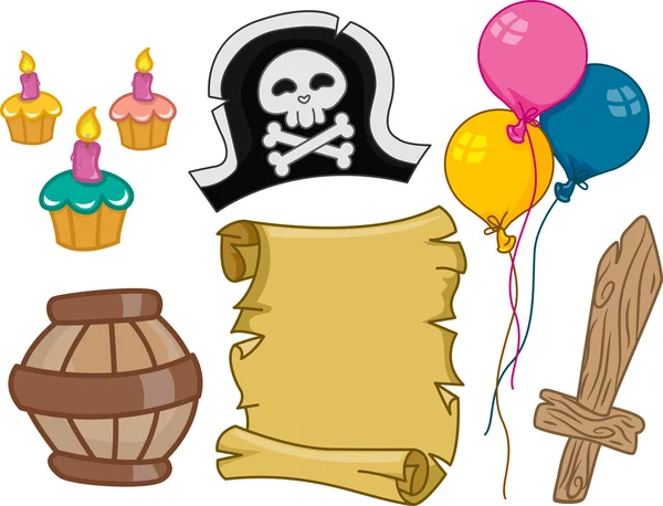 Éléments de conception d'anniversaire pirate — Photo