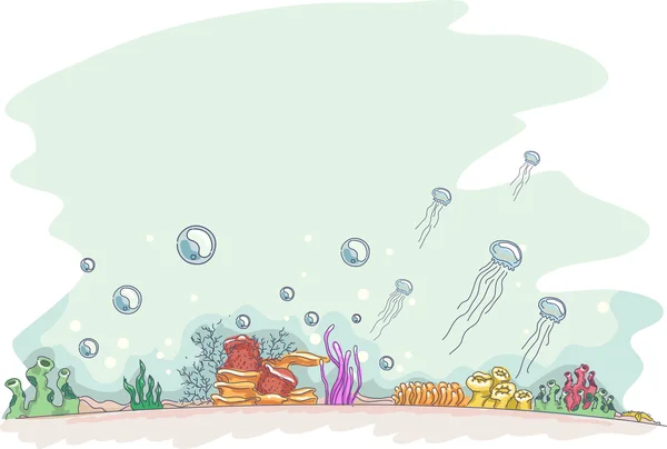 Underwater Sketch Background — Stock Photo, Image