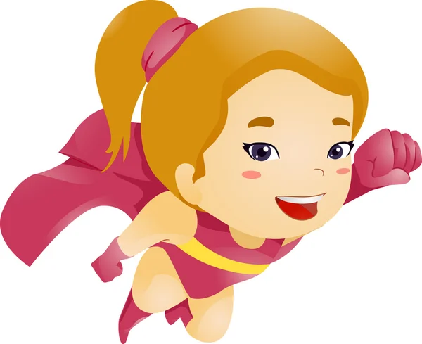 Little Kid Girl Flying — Stock Photo, Image