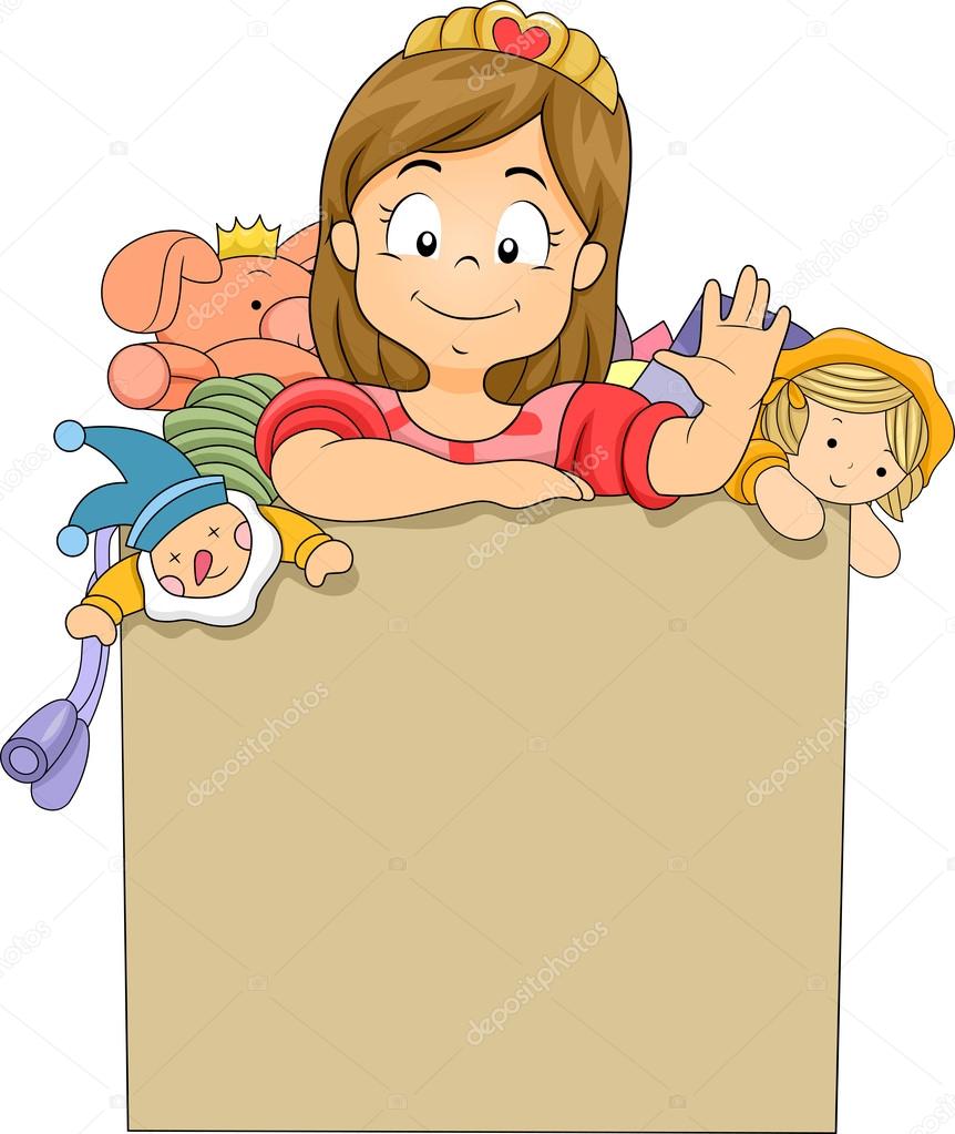 Little Kid Girl in a Toy Box